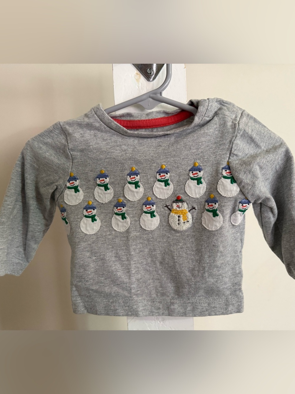 Baby Boden Snowman Appliqué Tee Shirt